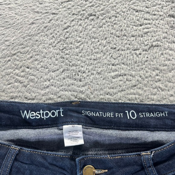 Westport Signature Jeans Womens 10 Blue Cotton Denim Straight Workwear Stretch - Picture 4 of 10